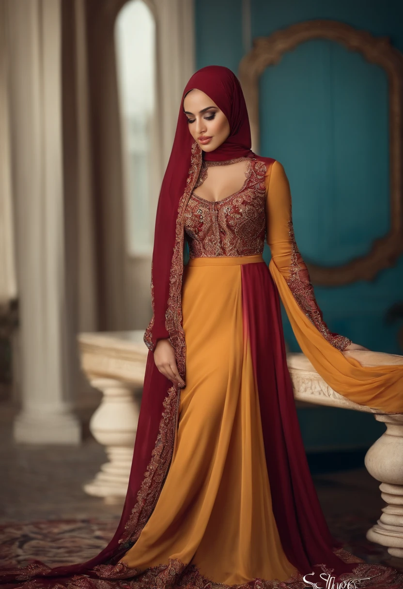 Hijab girl who is very sexy with lingerie and curvaceous