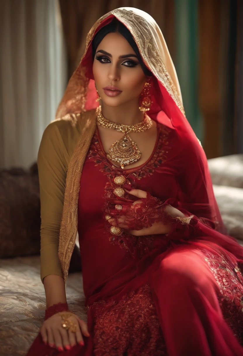 Hijab girl who is very sexy with lingerie and curvaceous