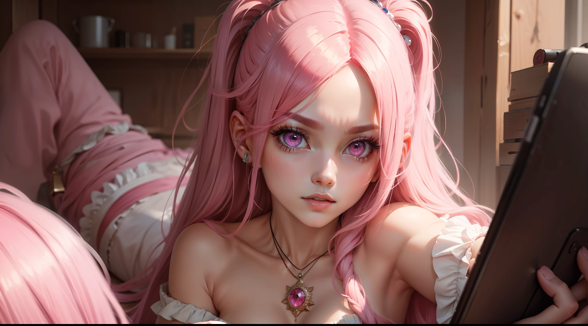 masterpiece, best quality, pink hair, pink eyes,, masterpiece, best quality,