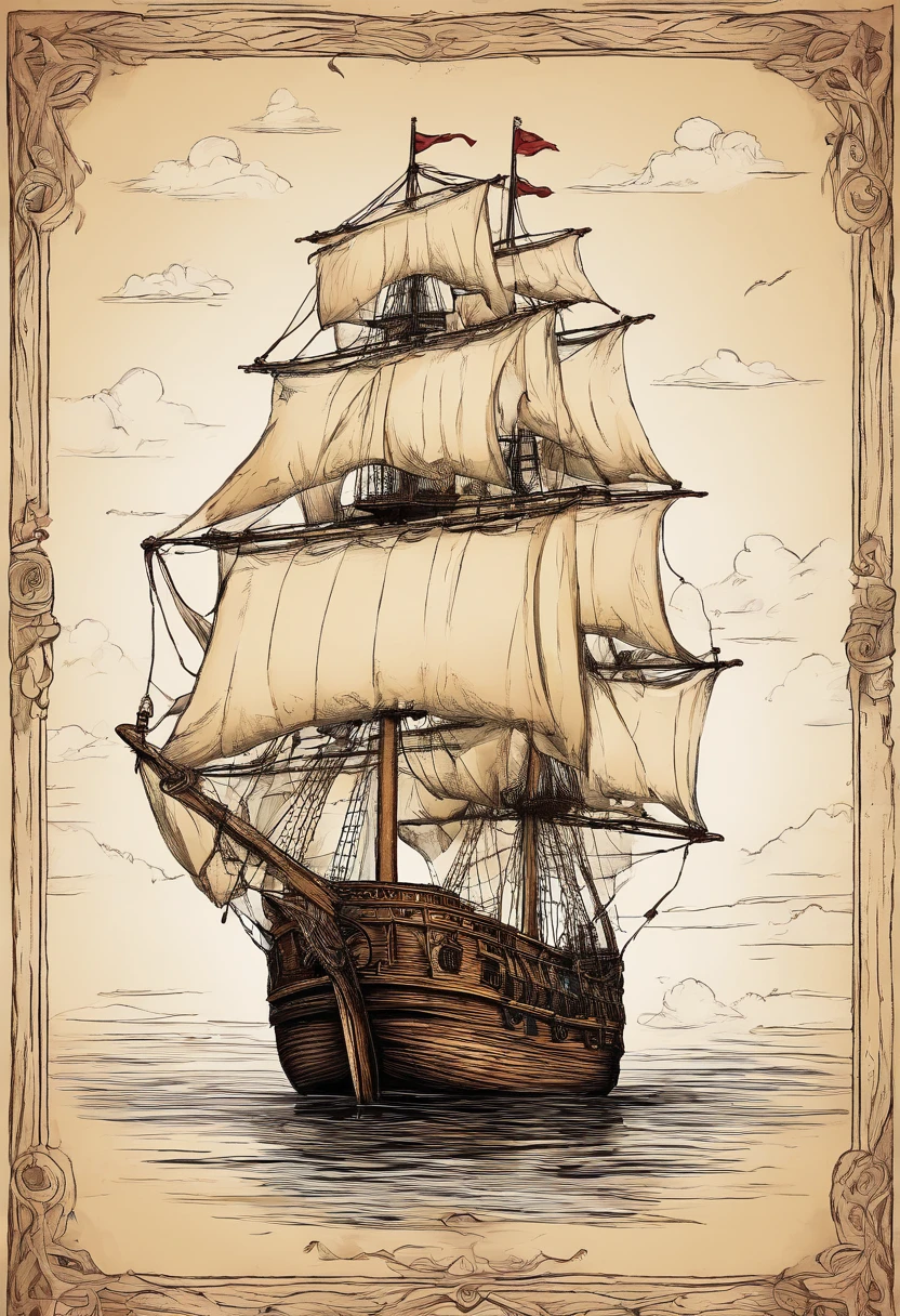 Two wooden sailing ships