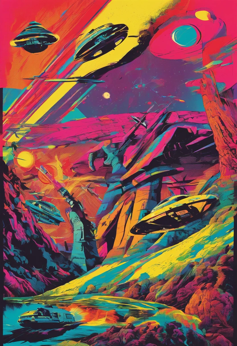 Craft a captivating movie poster that depicts the epic clash between humanity and an advanced alien race. Showcase the looming threat of the alien invaders, the resilience of human defenders, and the otherworldly technology and landscapes, capturing the essence of an intergalactic war for survival