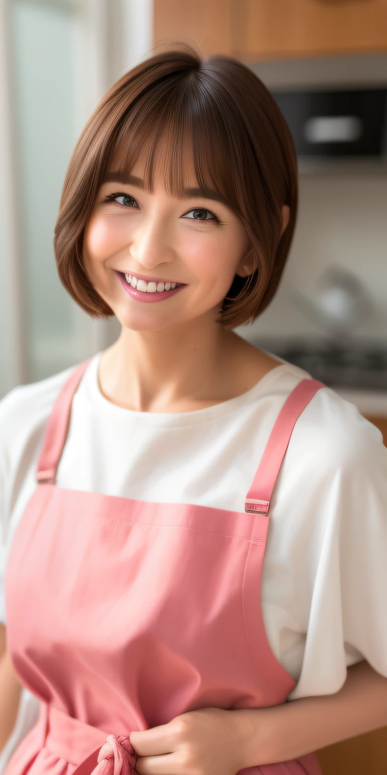 (highest quality, Tabletop, Anatomically correct, Super detailed, 8k))), ((Photorealistic, Canon, debt/1.2, 135mm, (((Burstingly Big Breasts))),Light on the face:1.5,Japanese Gravure, Pretty woman with short hair that falls over her ears)), ,((Tight abdomen))、Beautiful double eyelids, Beautiful, shining lips, Well-proportioned, feminine and attractive body, (Virgin Killer Sweater:1.3),((Grey Turtleneck Sleeveless Dress、Tank tops that expose the chest from the side,debt cup bust peeking out from wide open cuffs)), Light brown hair, (First Person View, date, On the street、Laughter), Show your armpits, Sexy armpits、debtull open armpits