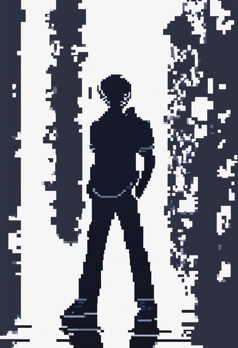 Silhouette of a cool young man