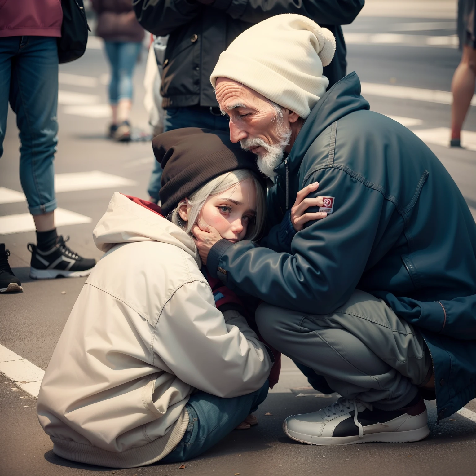 People being kind to homeless