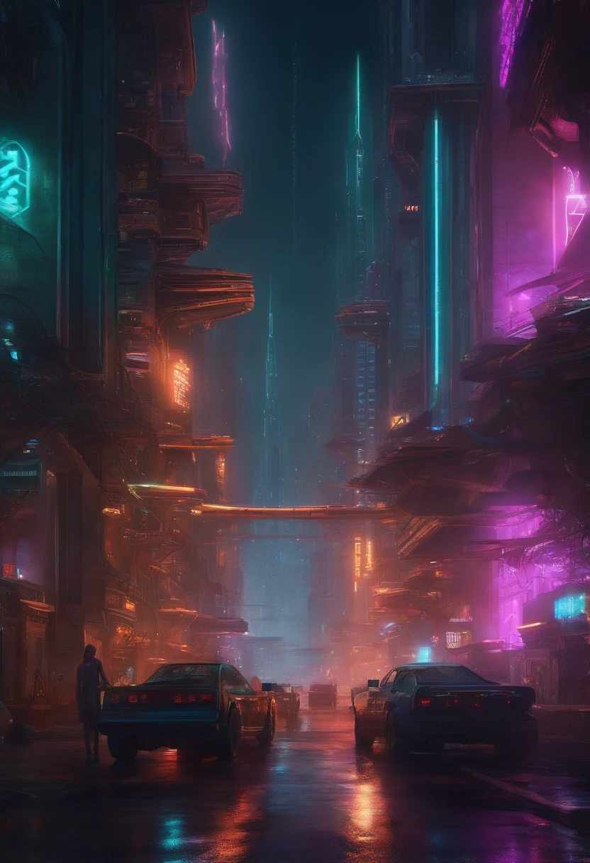 Cyber punk sci-fi City