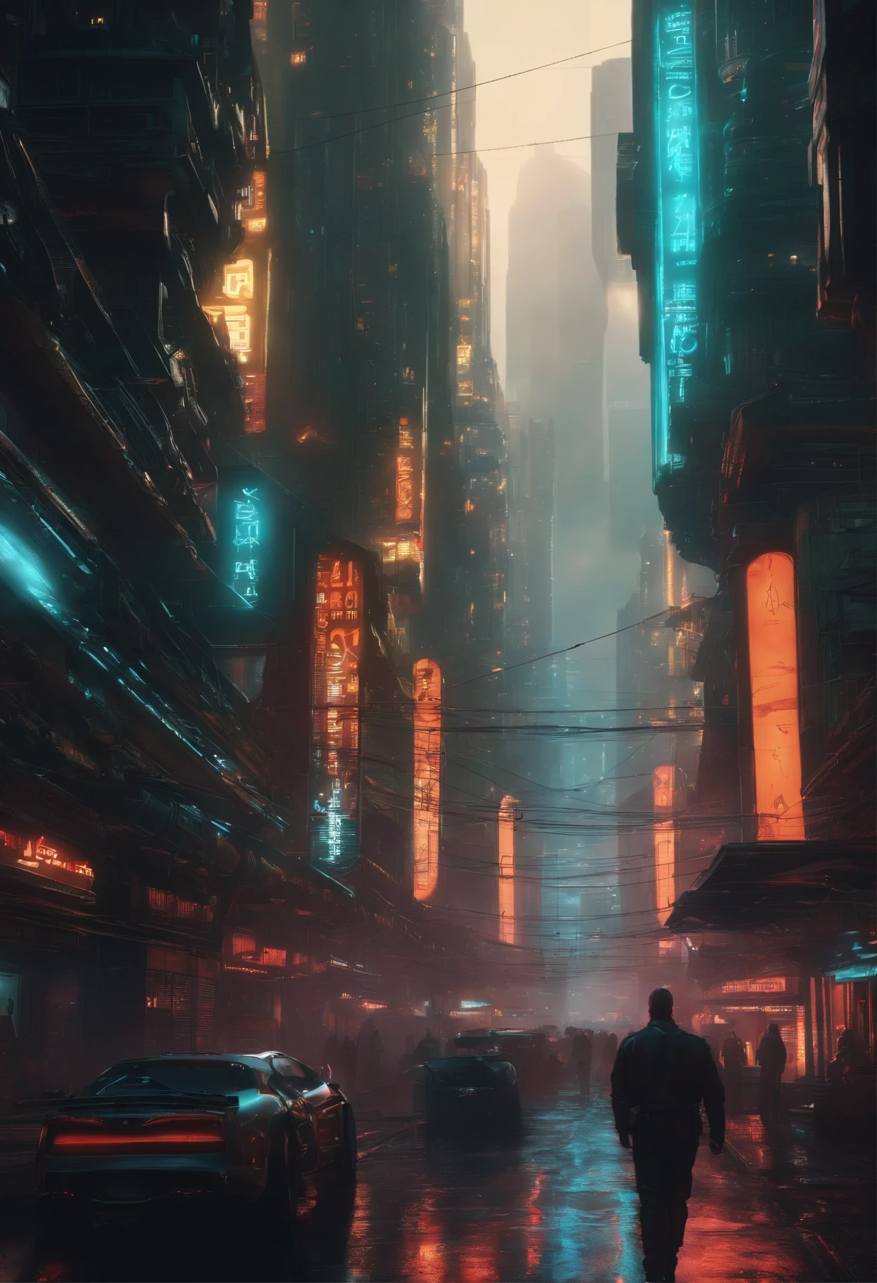 Cyber punk sci-fi City