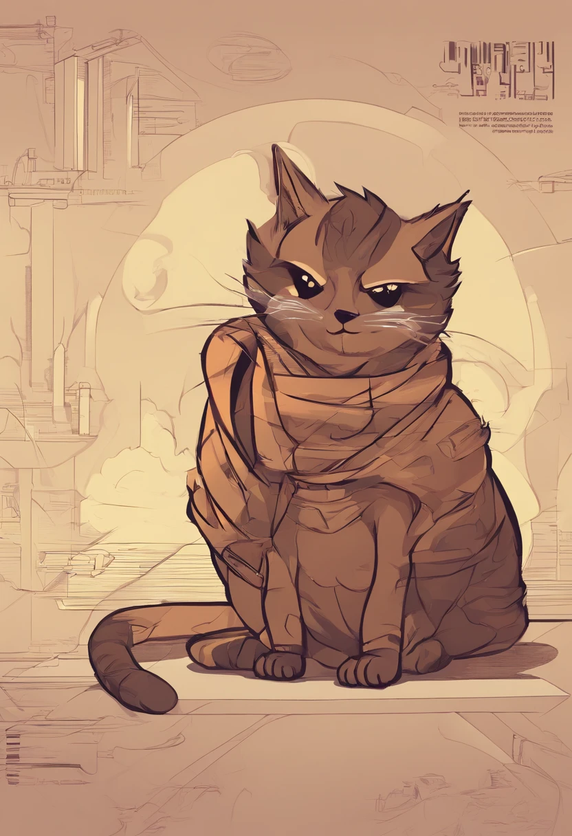 (Brown cat), (Plain hoodie), (Big glasses), Brave cat character, (Chibi: 1.3), minimalism, Backlight, Glow, ccurate, masutepiece, nffsw, Cinematic lighting, Sideways, Anatomically correct, high details
