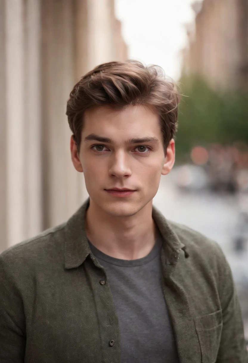 Peter Parker sem blusa,com uma cueca. Indo dormir,e olhando em frente ao espelho
