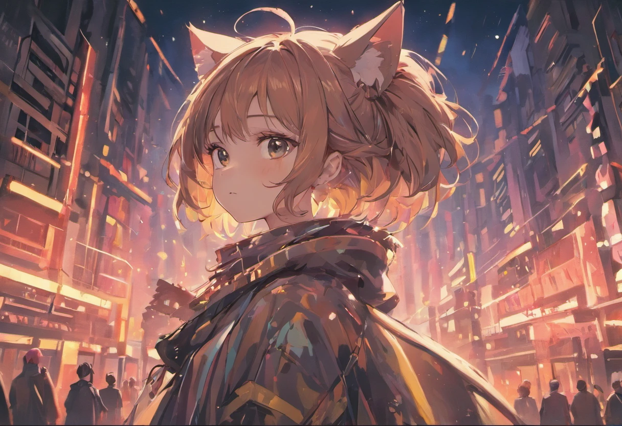 Ultra detail, high resolution, Ultra detailed, Best quality, Amazing, Top quality, Extremely detailed Cg Unity 8K wallpaper, Cinematic lighting, Cat fans, Cyberpunk, Dark boy