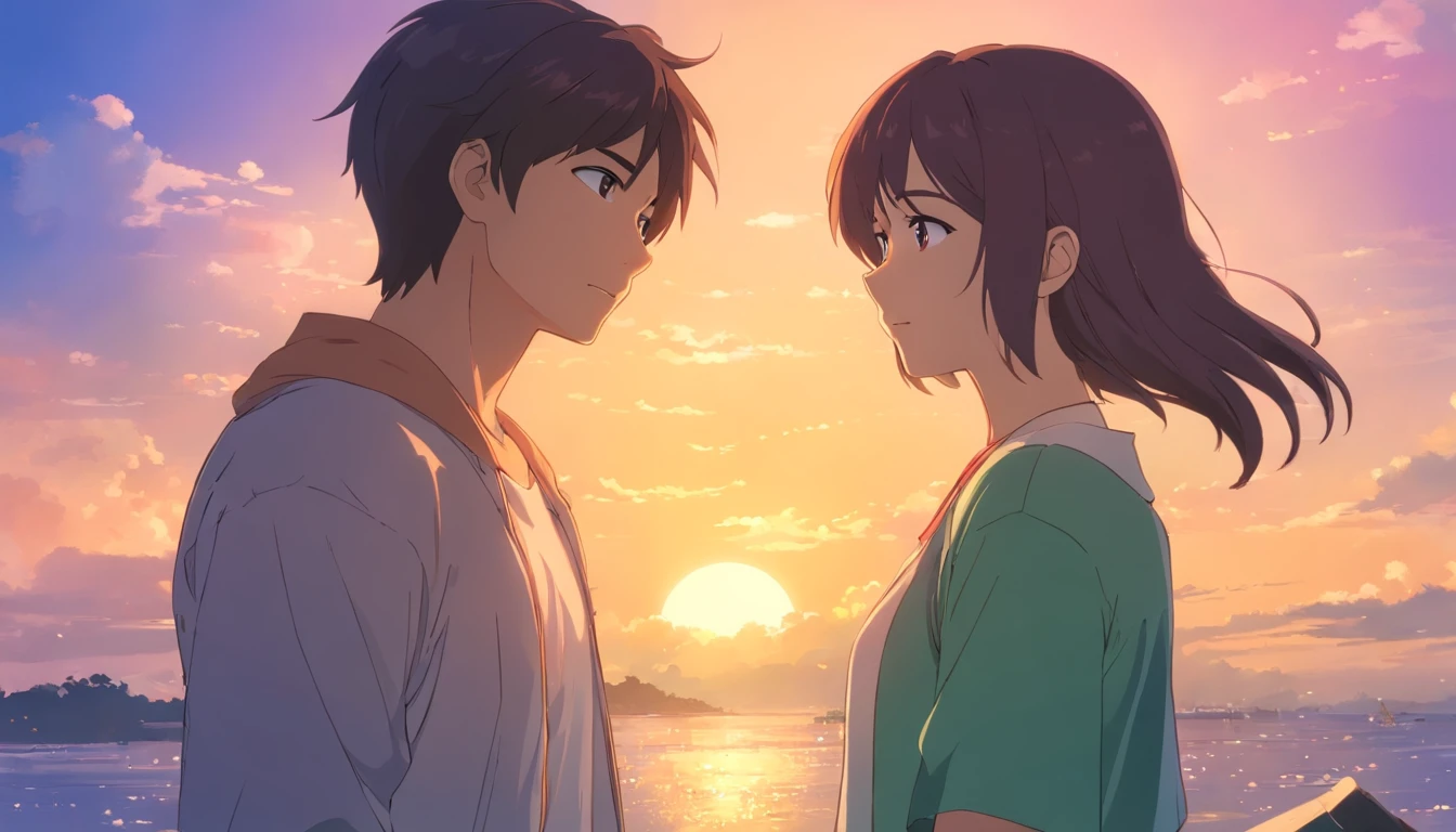 Couple avatar,a young man and a woman