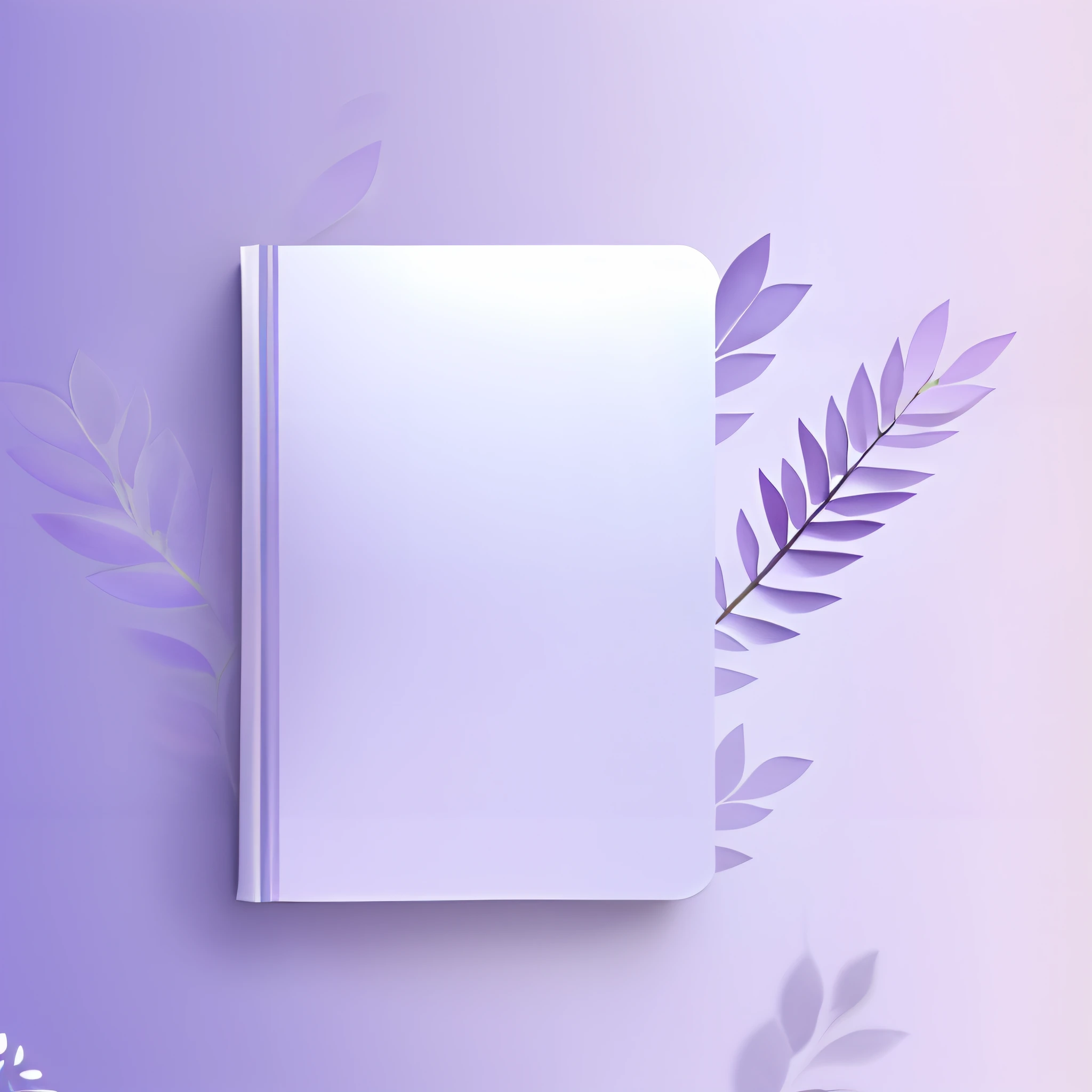 there is a book with a leaf on it on a purple background, violet colored theme, simple background, background is purple, the background is white, full view blank background, clean background, creative book cover, background is white, book illustration, white and purple, minimal background, art concept for a book cover, without text, pastel purple background, on simple background