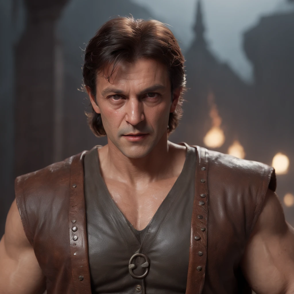 (professional 3d render:1.3) af (Realistic:1.3) most beautiful artwork photo in the world,Features soft and shiny male heroes, ((((Imran Khan)))), ((Epic hero fantasy muscle man rough wet hero angry look long hair short beard and ferocious expression in dynamic pose, Fantastic location, Majestic cluttered environment)), full body 8k unity render, action shot, skin pore, very dark lighting, heavyshading, Detailed, Detailed face, (vibrant, photograph realistic, Realistic, Dramatic, Dark, Sharp focus, 8K), (Old leather garments damaged by weathering:1.4), ((Wear fur)), (Intricate:1.4), decadent, (Highly detailed:1.4), Digital painting, rendering by octane, art stations, concept-art, smooth, Sharp focus, illustration, Art germ, (loish:0.23), wlop ilya kuvshinov, and greg rutkowski and alphonse mucha gracias, (Global illumination, Studio light, volumettic light), heavy rain, particles floating, lotr, fantasy, elf, full bodyesbian, ((Dark and ancient city background:1.3)),CGSesociety,art stations