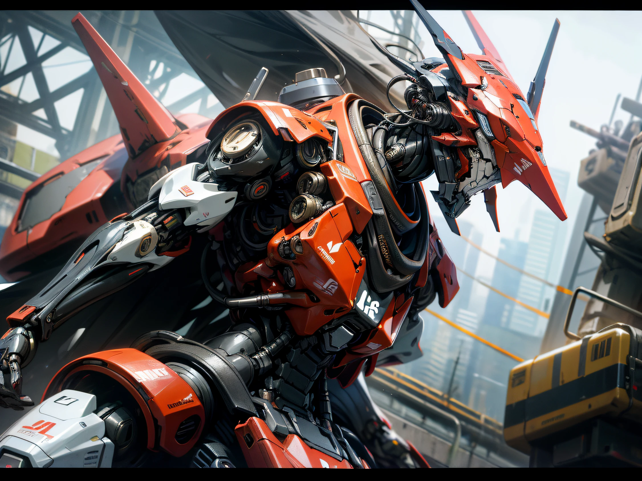 mecha, centaur-like, weapons, high tech, patlabor, desert, fighting, shooting, monsters, absurdres, high res, ultrasharp, 8k, masterpiece