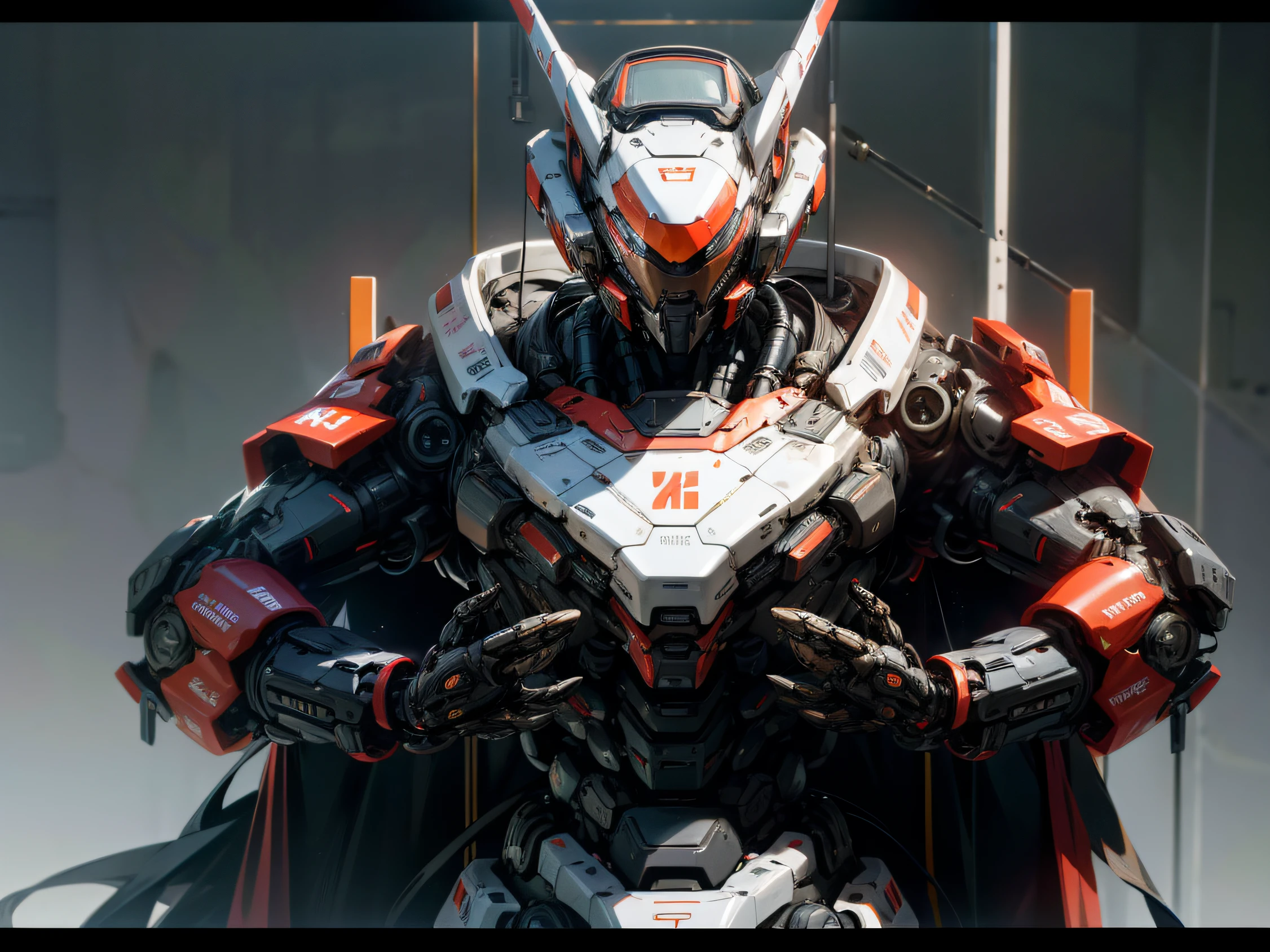 mecha, robot, high tech, cybernetic, humanoid, masterpiece, black, (best quality:1.2), absurdres, highres, ultrasharp, 8k