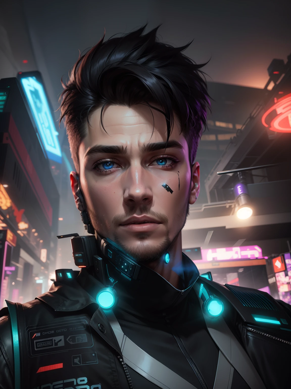 Change Background cyberpunk handsome boy, realistic face ,8k,ultra realistic