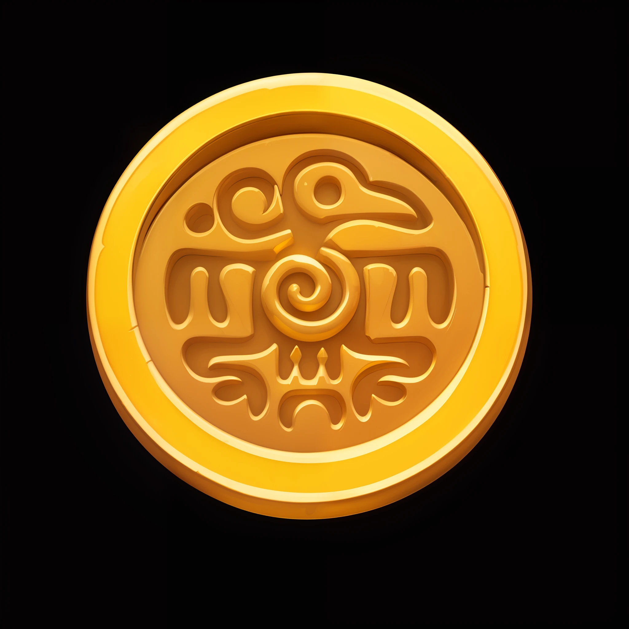 (golden colored:0.8),(amarelo:0.2),(Color:0.3),mayan,gameicon,highest masterpiece,high qulity