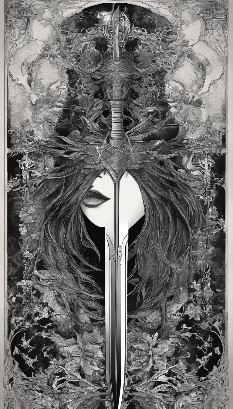 (outstanding、professional、Surreal)、detailed sword, Metallic texture,
