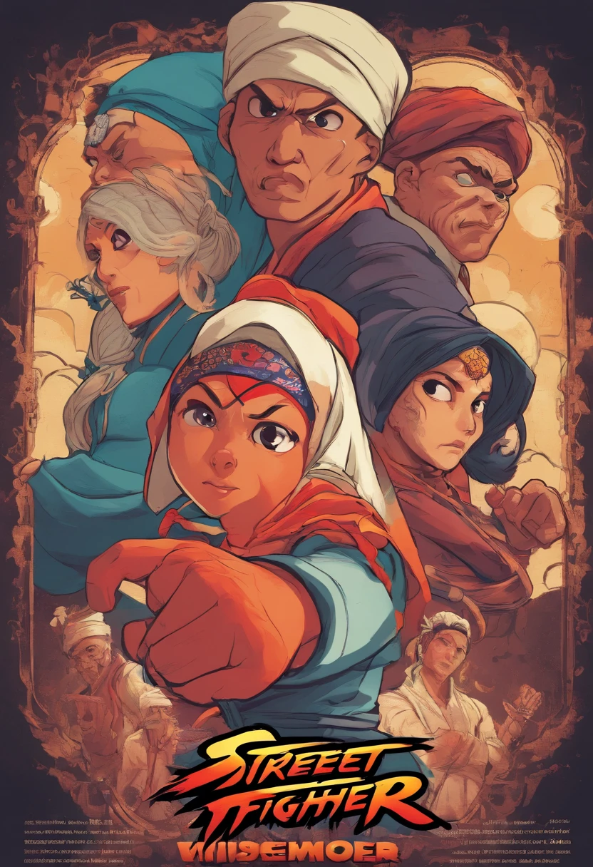 Design a hilarious movie poster featuring the three malay female in hijab as a main characters of our comedy film. Show them caught in a comical situation, with exaggerated facial expressions and props that reflect their distinct personalities. Add a touch of whimsy and fun to the poster to convey the lighthearted spirit of the movie