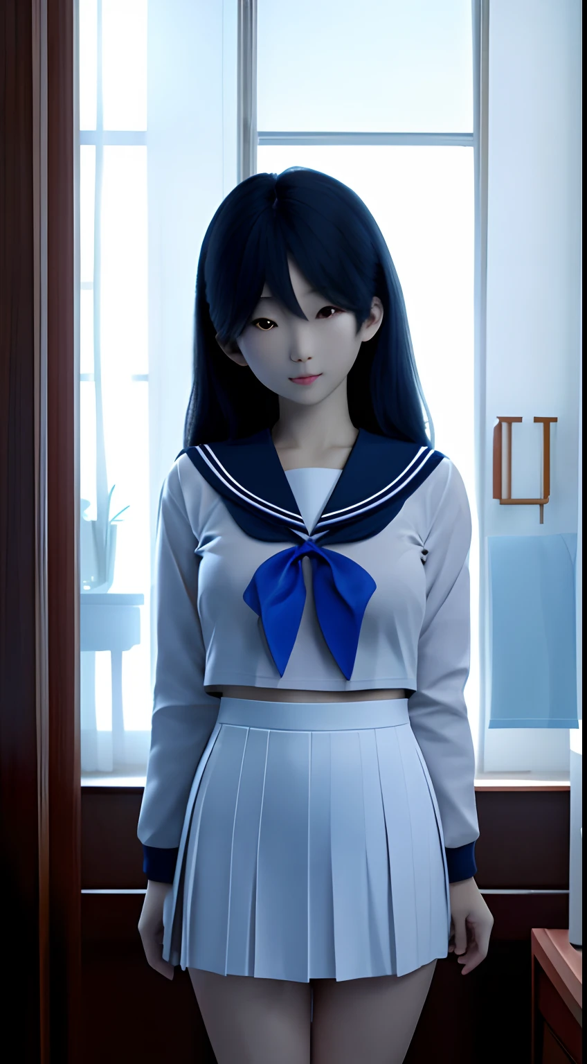 1girl in、looking at the viewers、
The upper part of the body、。.3D、realisitic、
large full breasts、hi-school girl、a sailor suit、​masterpiece、top-quality、8K、detailed skin textures、Detailed Cloth Texture、beautifull detailed face、intricate-detail、ultra-detailliert、
Soft lighting、Side lighting、ciinematic light、超A high resolution、8K UHD