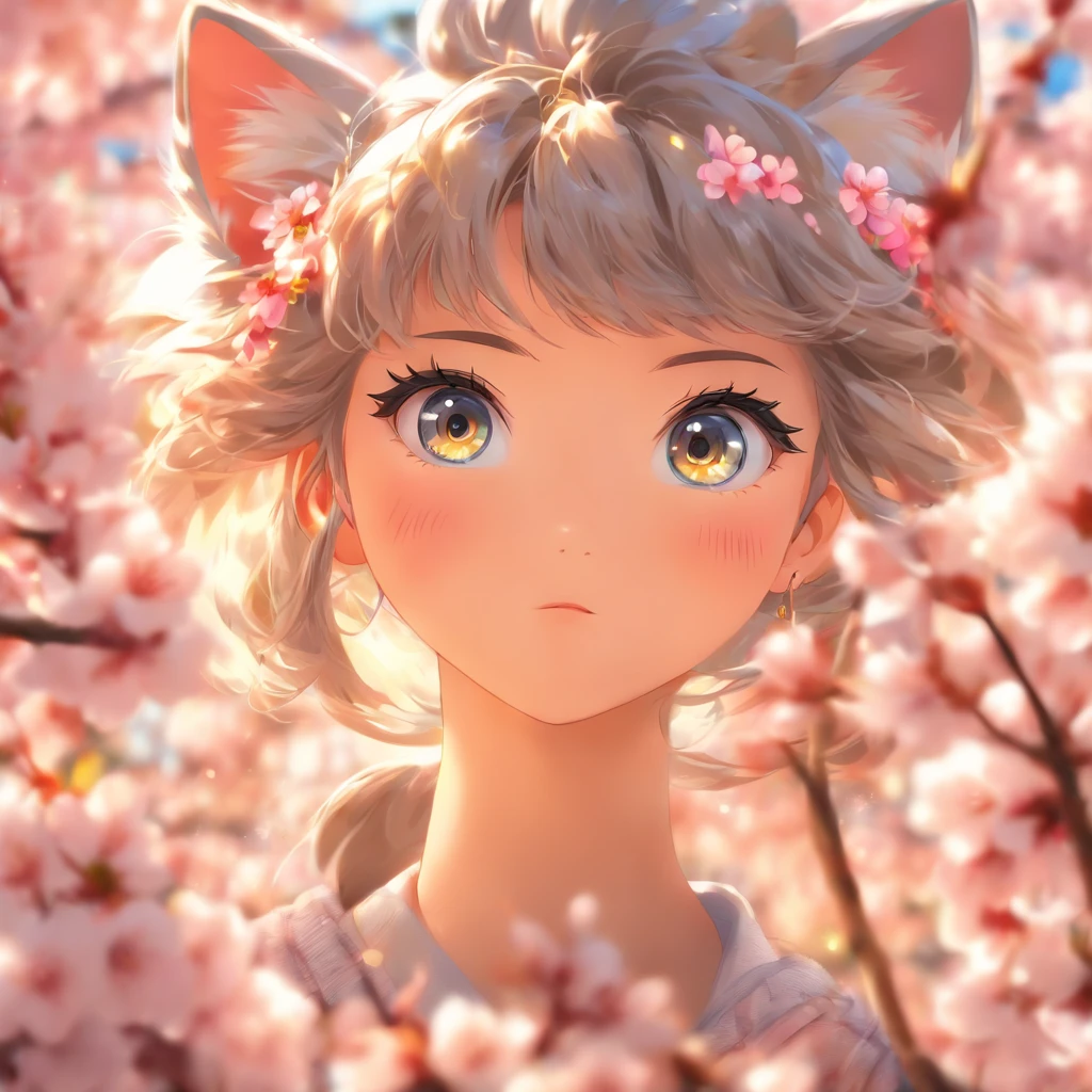 "(best quality, highres, ultra-detailed, realistic:1.37), detailed eyes and face, beautiful detailed lips, long eyelashes, 1girl, solo, school uniform, school clothes, paw pose, cat ears, cat-like hand pose, vibrant colors, soft lighting, anime-style, cute, whimsical, cherry blossom background"