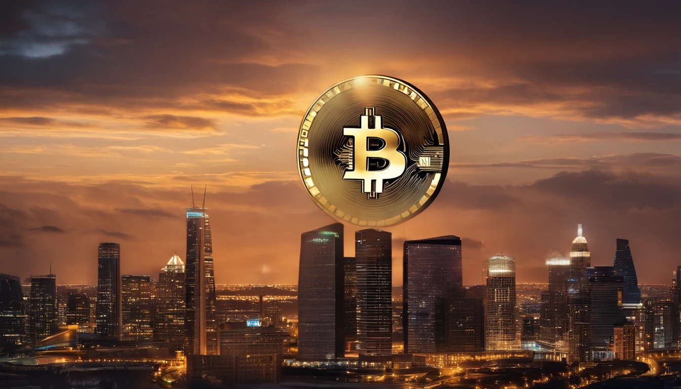"Get inspired by the future with bitcoin! Crie uma imagem de capinha que represente o potencial disruptivo do bitcoin, showing how it can transform industries like finance, technology and even people's daily lives.”