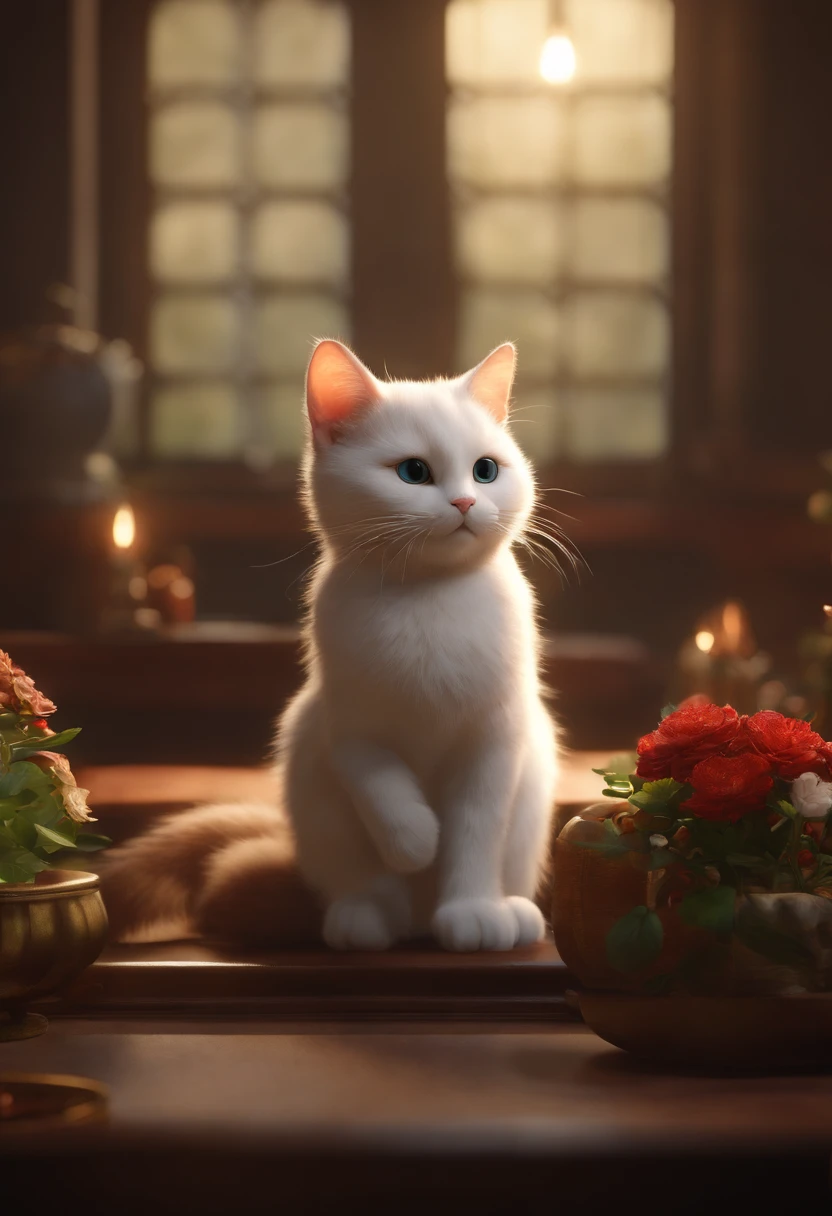 With a gun，（White cat around the mouth）, (hight resolution, Best Quality:1.2), brilliance, soft contour, a beautiful painting, Concept art, Detailed background, Unreal Engine, Cozy indoor lighting, art  stations, Detailed, Digital Painting, Cinematic, character designs:Mark Ryden、Pixar、hayao myiazaki, Unreal 5, daz, hyper realisitic, Octane Render,nffsw ,Guardians of the Galaxy , Brave cat