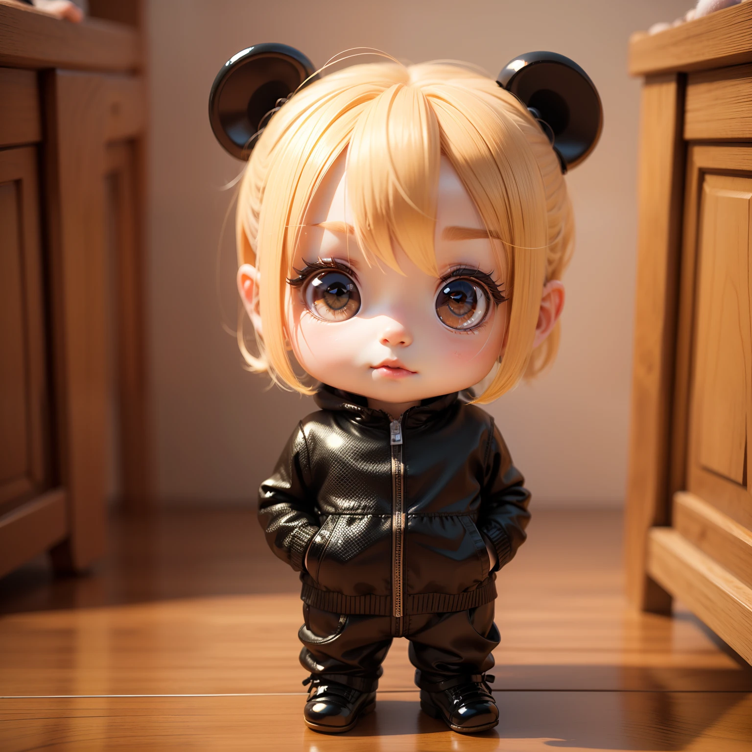 Cute Baby Chibi Anime、(((chibi3d))) (best quality), (masterpiece)、Chibi Panda、A detailed face、Standing、