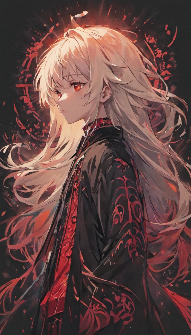 (black background:1.4),(Silhouette of a boy head, Red Eyes, colorfull long white hair, Oriental elements, in the dark),(Chinese illustration:1.3,paper art:1.3, Quilted paper art:1.2),( reasonable design, Clear lines, High sharpness,Best quality, Very detailed, Masterpiece, movie light effect, 4K )