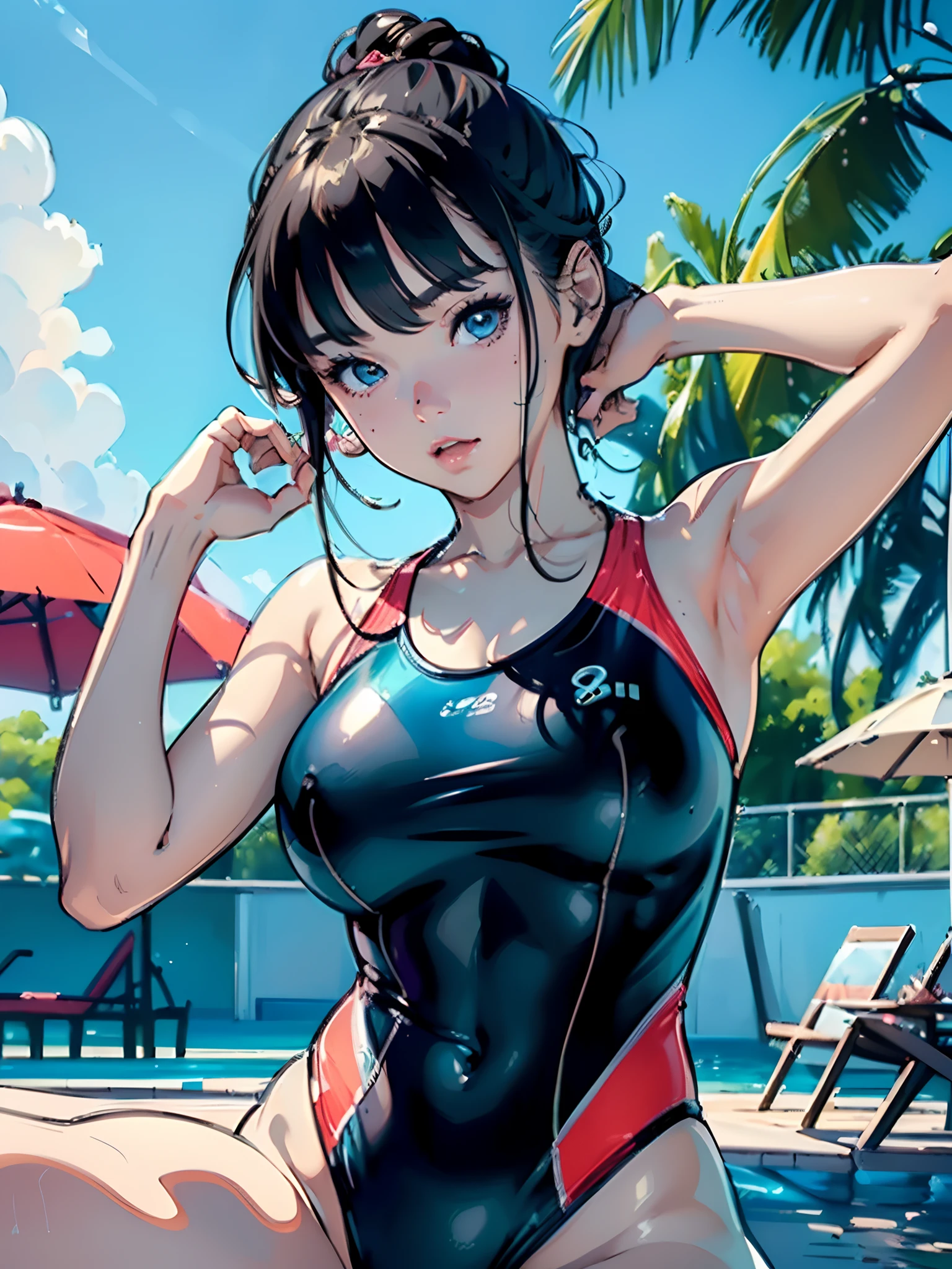 (masterpiece1.5),hyper quality, Hyper Detailed,Perfect drawing,NFSW、(((Beautiful swimsuit)))、(((Luxury swimwear)))、3D、8K Illustration、(((clearface)))、Hi-Res、nice background、beatiful backgrounds、(((Detailed drawing)))、((Perfect Beautiful Girl))、(((Perfect Photo)))