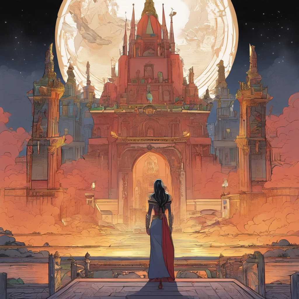 ((Masterpiece, Super detailed, very high resolution, Best quality;1.3)), Solo, 1womanl, Side light, Glowing skin, Not looking at the view, Don't look at the view, Sexy woman, Long dark hair, Queen of Horror costume, Evil Goddess, Wings of Isis, Crown of the Queen of Darkness, Goth Juli, ((Hell Palace background)),