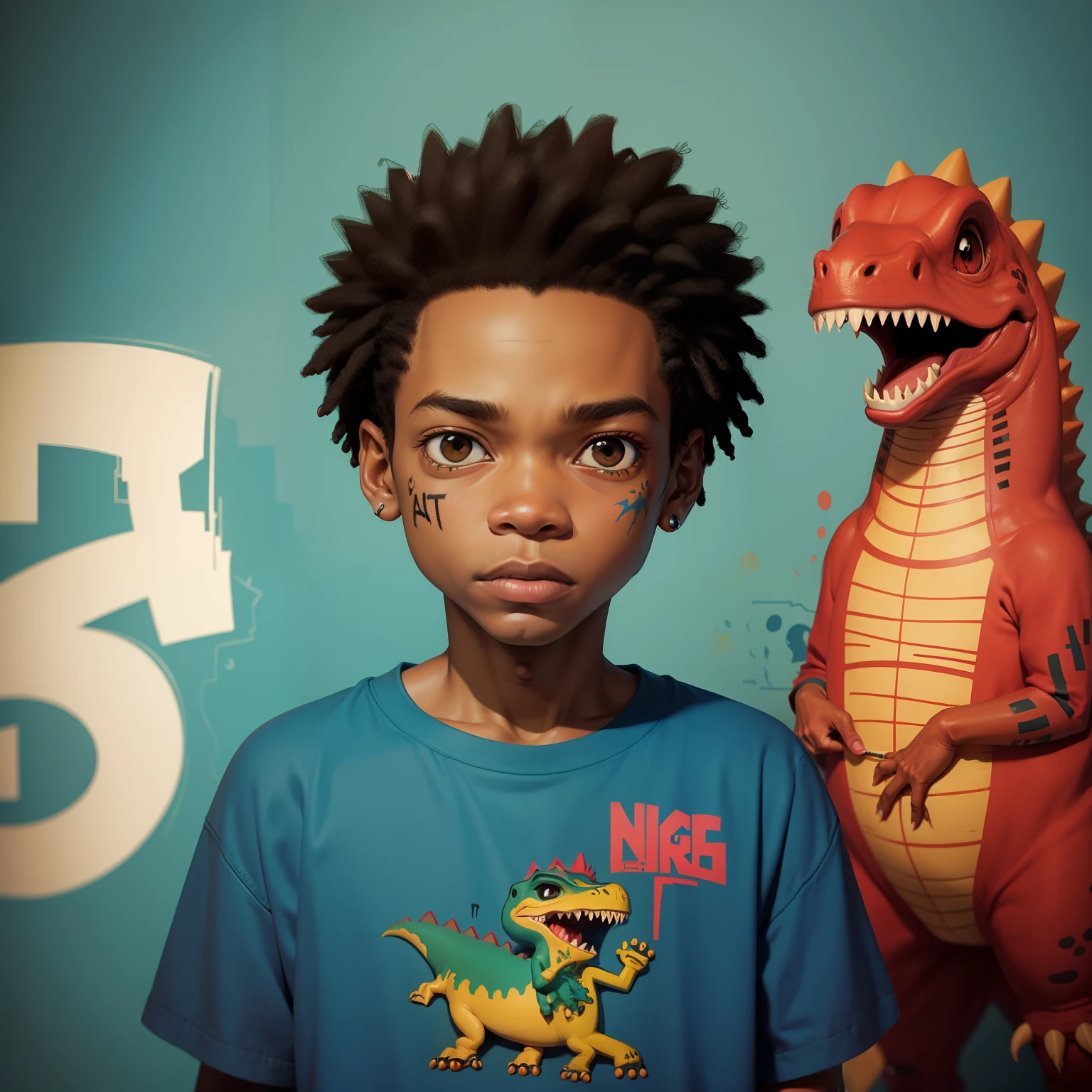 Basquiat little dinosaur graffiti avatar