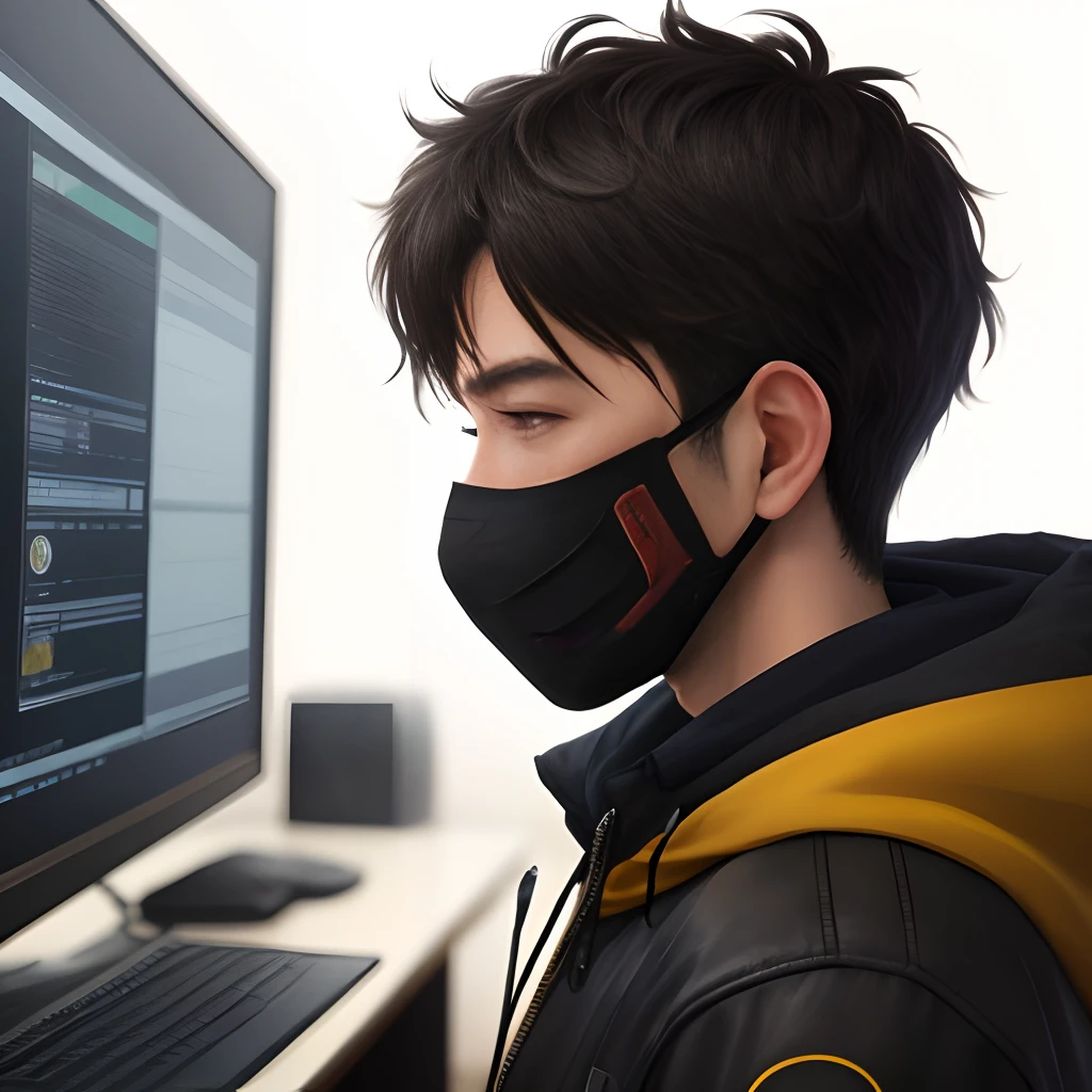 Profile picture for an male editor with mask