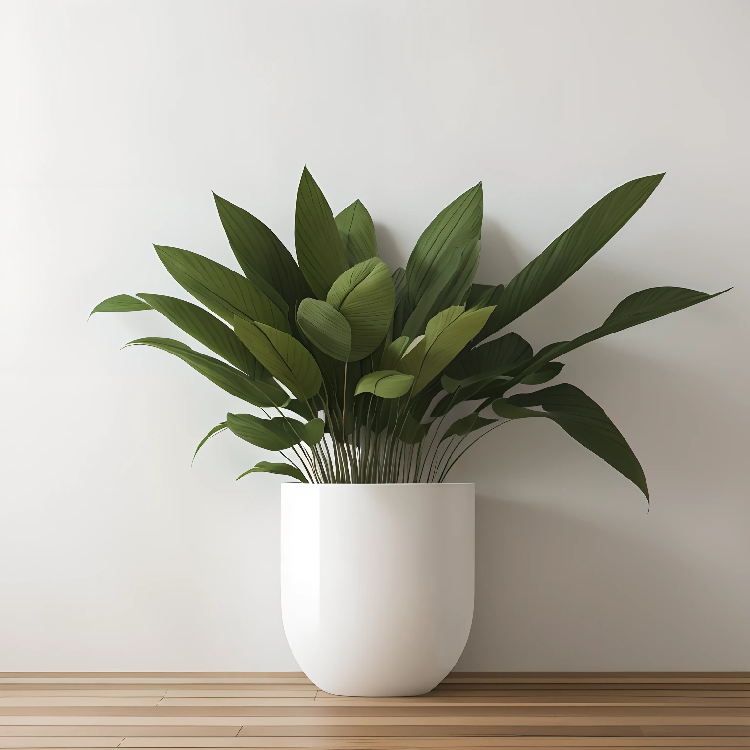 (Clean walls,(((Blank walls))),Close-up of the wall,)Leave white space,A pot of greenery.Soft light