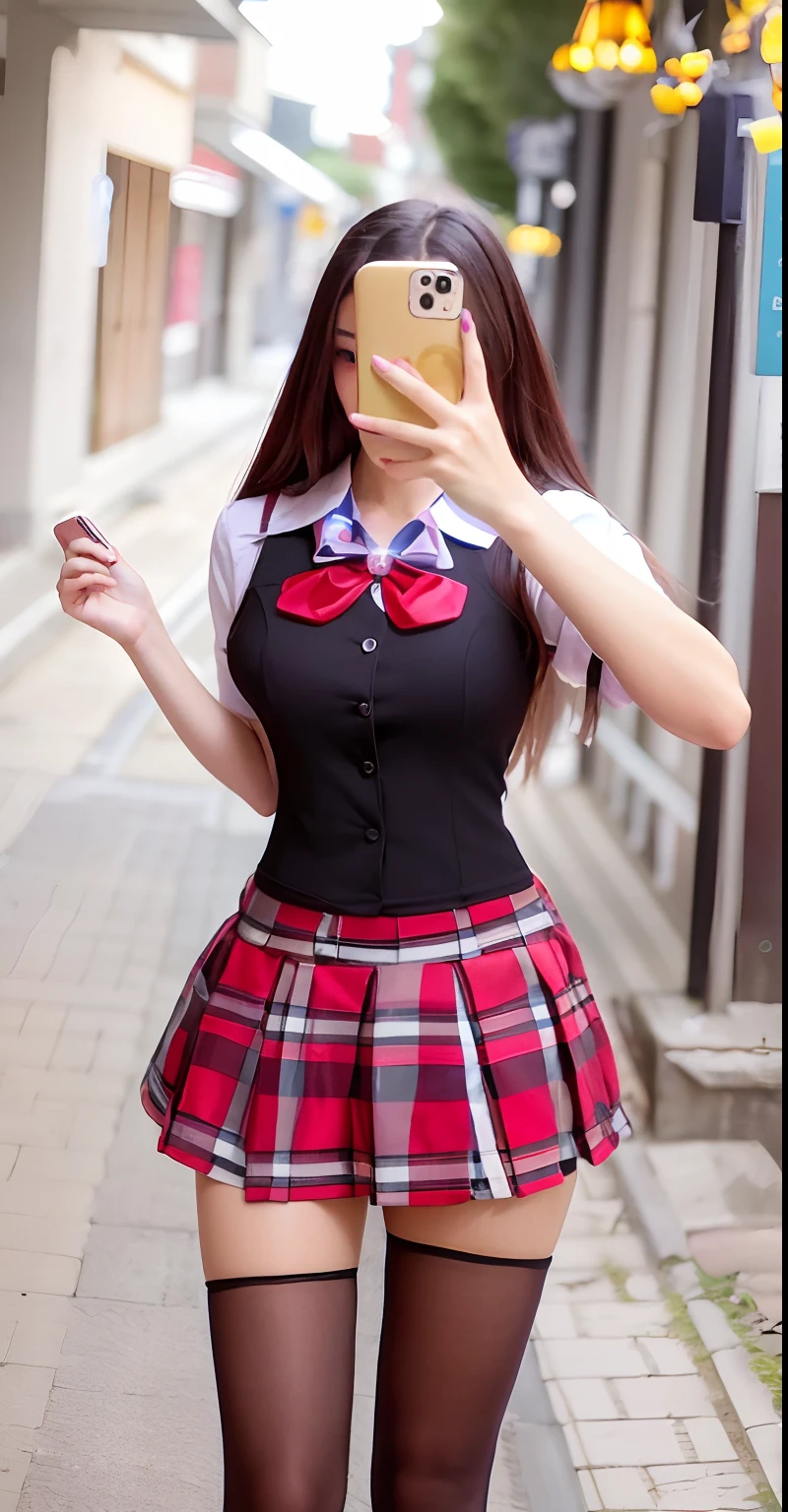 Arad woman taking a selfie wearing skirt and tights, Surrealism female students, Surrealism female students, JK school uniform, Realistic schoolgirl, dressed as schoolgirl, magic school uniform, Japanese school uniform, Magical school student uniform, cute female student, female student, school uniform, seifuku, japanese girl school uniform, in school uniform