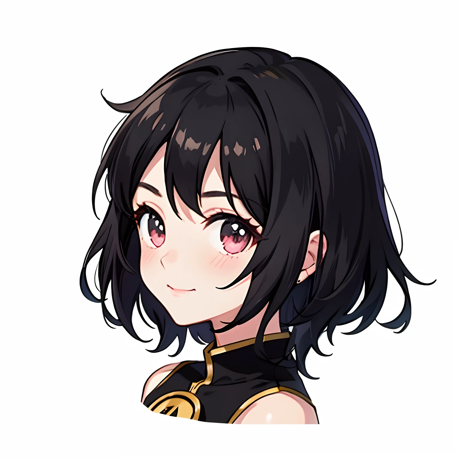 Anime girl with black hair and black eyes, Ayaka Genshin impact, hana yata, ayaka game genshin impact, anime moe art style, Portrait Chevaliers du Zodiaque Fille, noire, hanayamata, [[[[grinning evily]]]], Also, Hestia, yayoi kasuma, anime portrait of shiina ringo