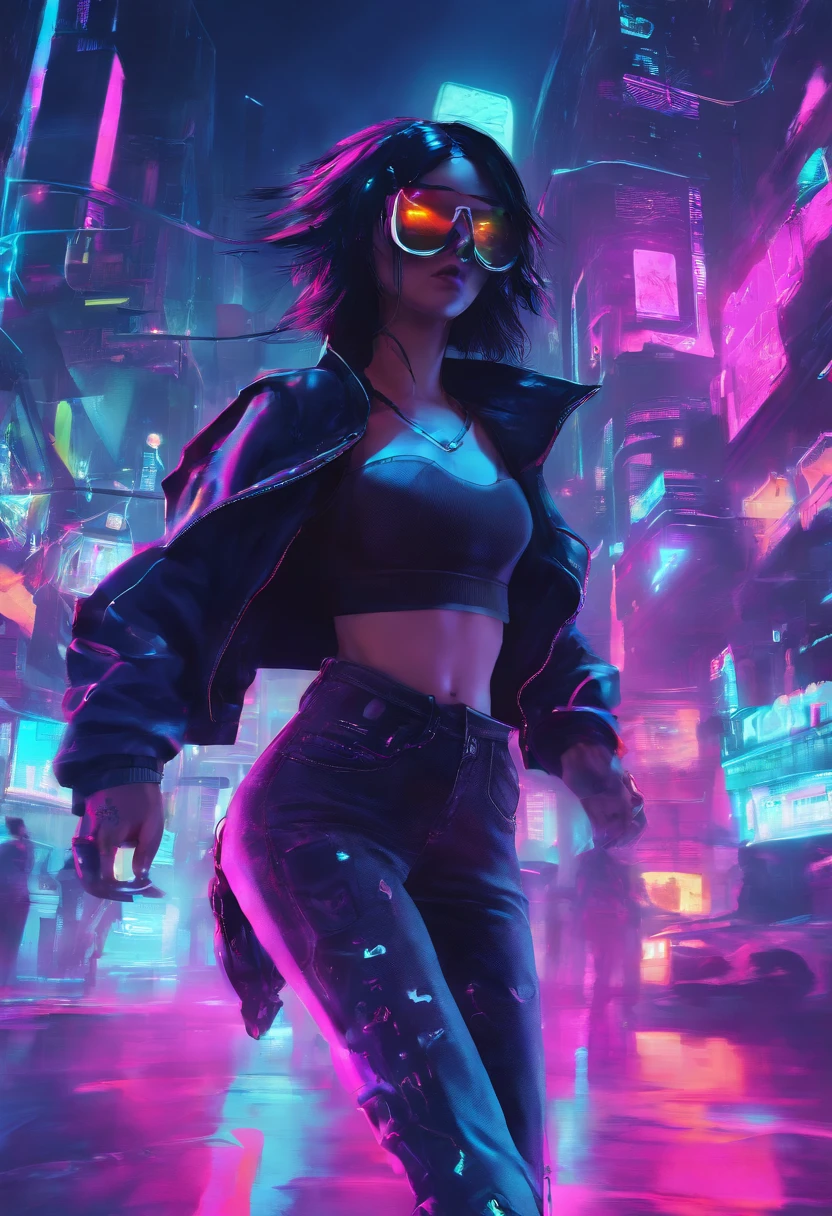 A girl runs through a ghostly city, luna, Crows