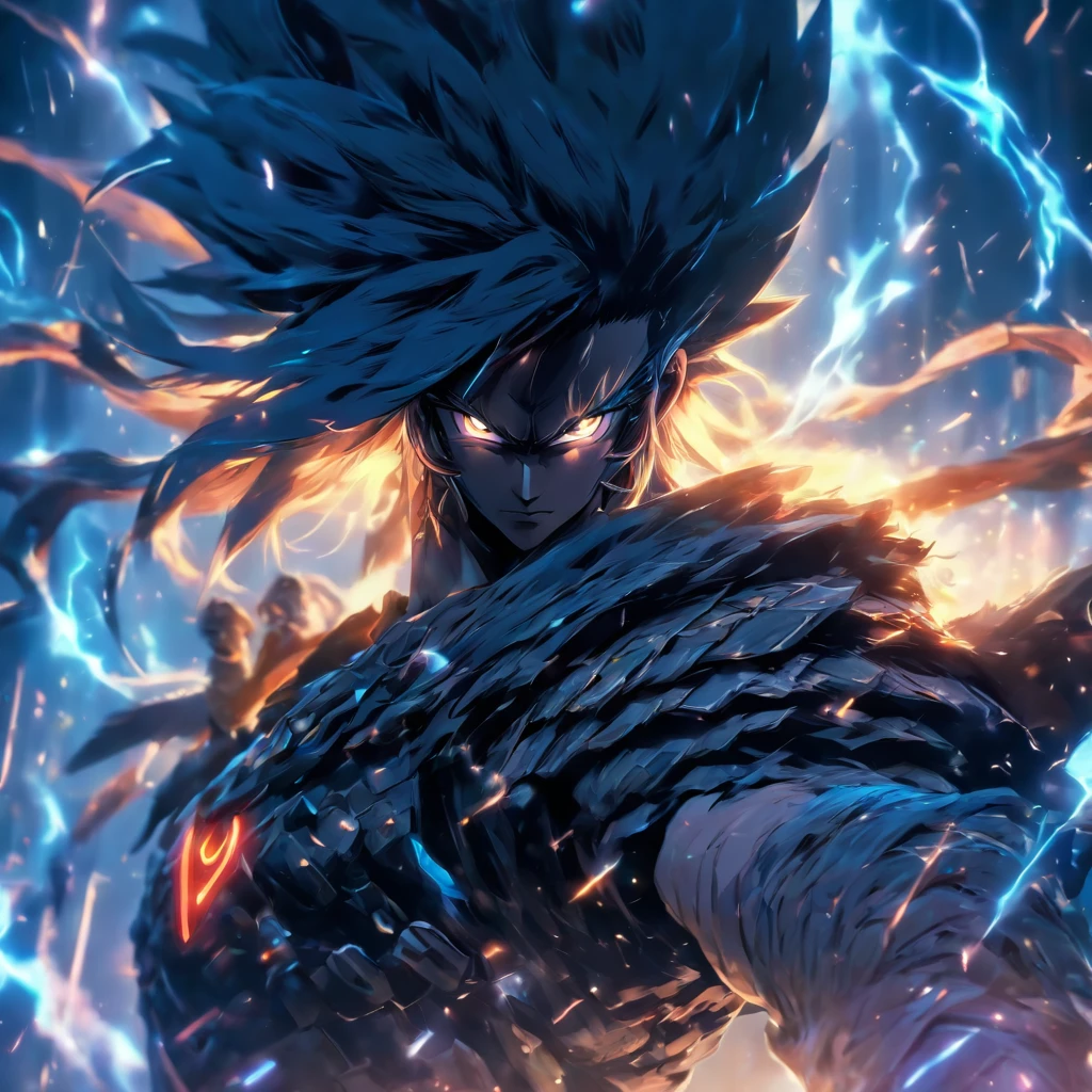 Realistic, unreal engine, futuristic warrior of the night, dynamic pose, epic fantasy