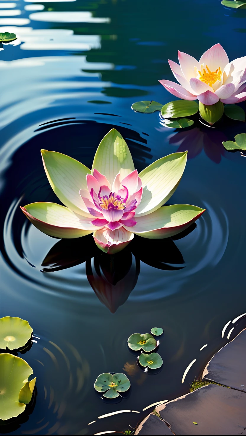 Tree orchid、Flowers are floating on the surface of the water、Lotus flowers are blooming a lot