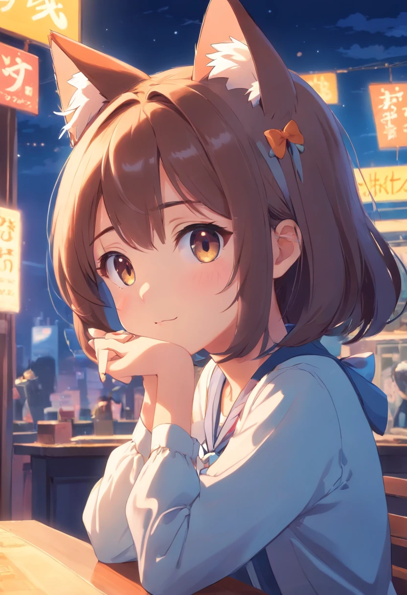 Little nice kids girl,Putting on cat ears,Lolita style