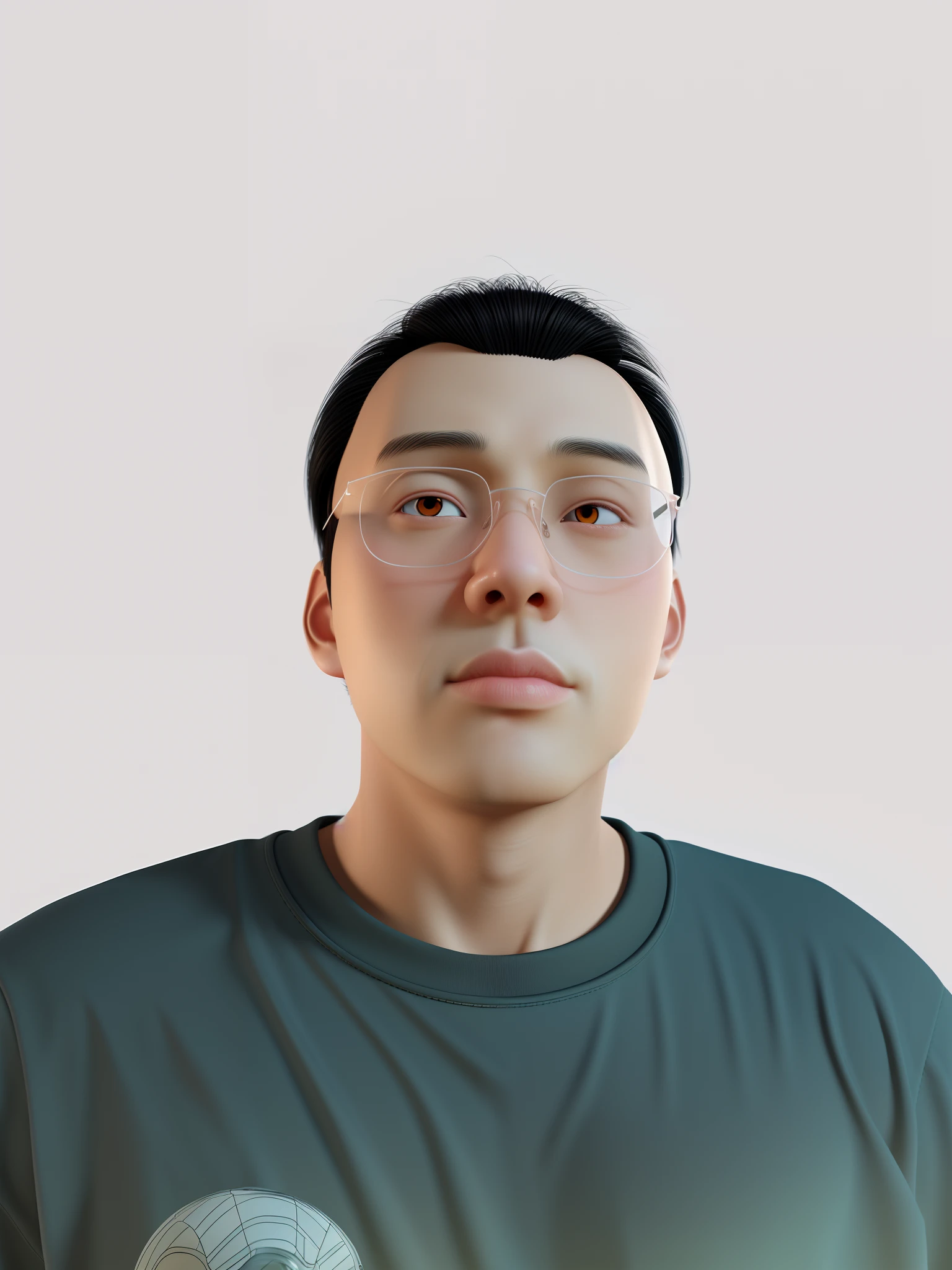 Cool boy,Asia,  Squint, Black hair, 3d Pixar, Super detail, Gradient background, pastelcolor, delicate glow, blender, Soft light, cinematic edge lighting, 8K -- with 1:1 --iw 1.5