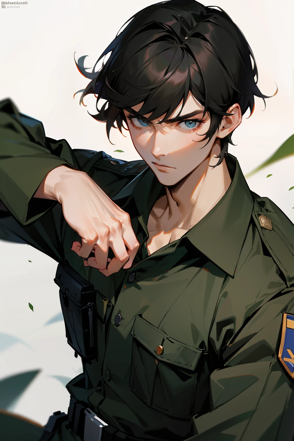 miltary,ember,college aged,Extremely handsome,with short black hair,A high resolution,Need,Photorealsitic,Realist,Real
