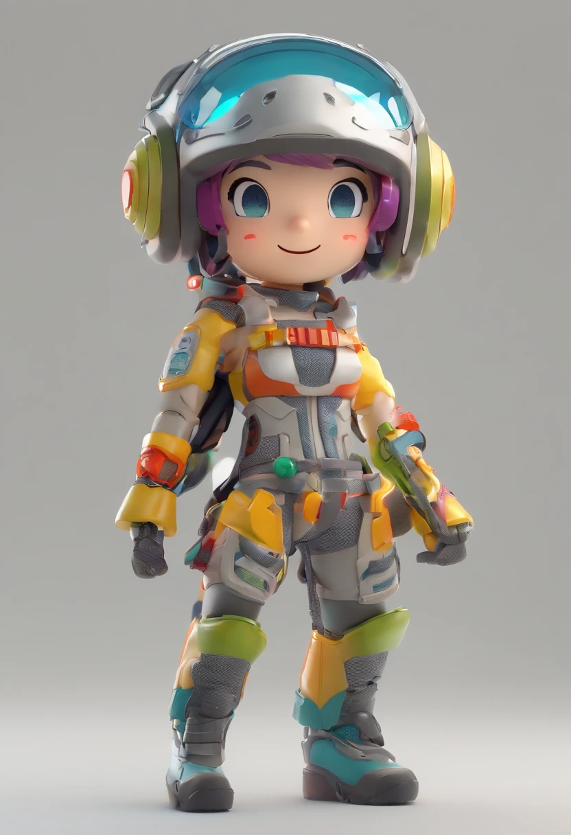 (Blind box toy style:1.2), (Full body shot) , explore，cultural relic，Runaway 1 Transparent cute girl, Exquisite helmet:1.2, Luminous goggles:1.2， dreamy glow, luminous neon lights, Clean, White background, ( Global illumination, Ray traching,, unreal render,reasonable design, high detal, Masterpiece, Best quality, hyper HD, )