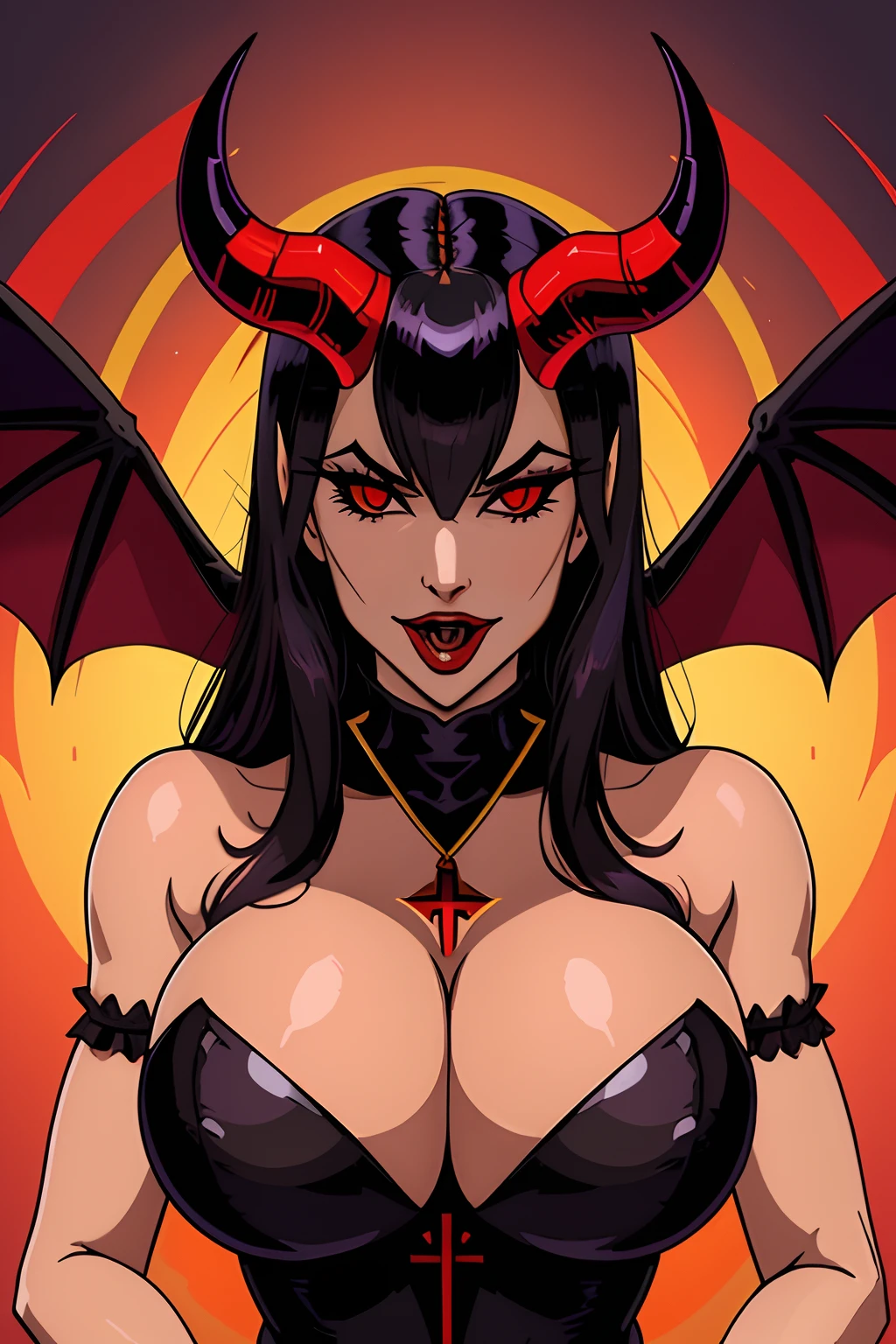 Lisa Ann: The evil nun, Demon horn on the head, demon wings,diabolique, insidieux, Context of the Satanic Church