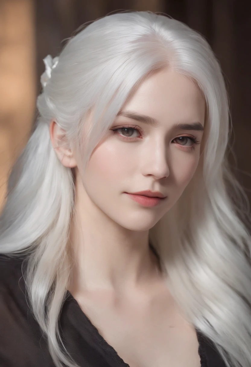 there is a woman with a white hair and a black dress, girl with white hair, white porcelain skin, white eyes, fantasy art style, beautiful fantasy art portrait, fantasy art portrait, in the art style of bowater, dark fantasy style art, cute face. dark fantasy, gothic fantasy art, beautiful and elegant elf queen, perfect white haired girl, dark fantasy portrait, beautiful character painting