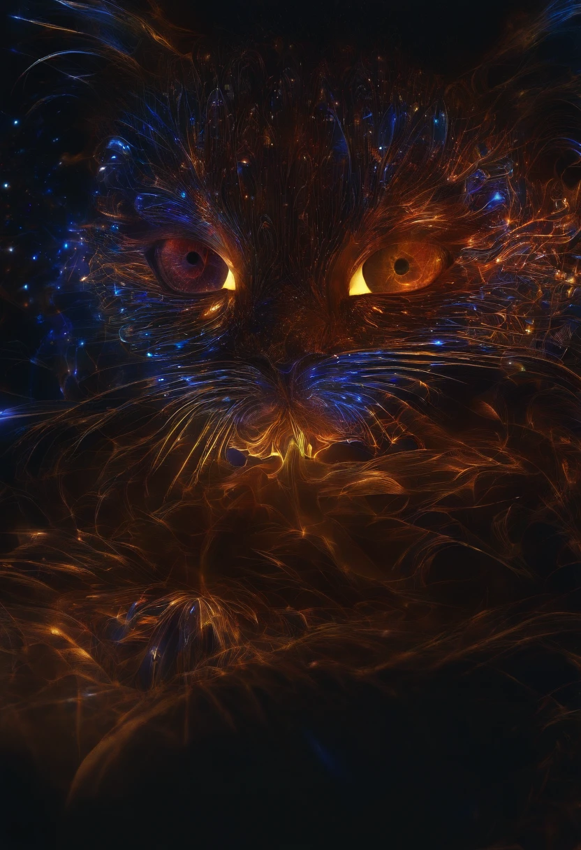 leon, Ojos claros y brillantes, biomech, eery, horripilante, Pesadilla, colores muy brillantes, light particle, con luz brillante, Musif, Arte de papel pintado, Fondos de pantalla UHD