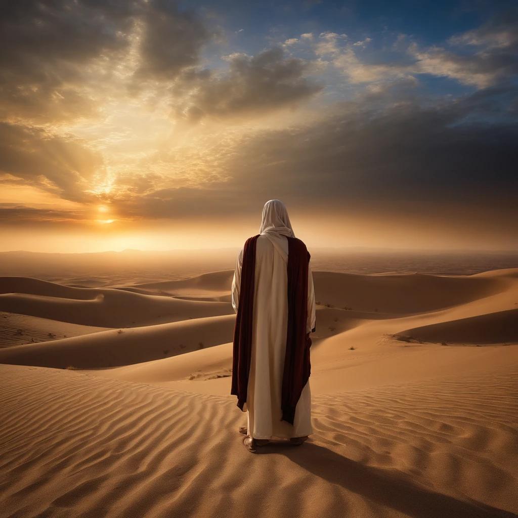 Masterpiece, Excellente, Single person, 1 personne, male, jeunesse, adolescent, sorcier, amincissant, Onze, silver-haired, cheveux longs, pupilles grises, Floating ball of light, Robe blanche, robe, relax, Detailed context of the desert