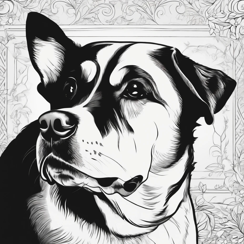 dog, cartoon, plano de fundo do desenho de linha, fundo branco, monocromatic, desenho de linha, ((esquete)), para colorir