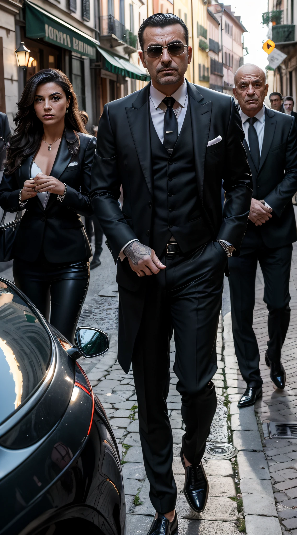 In an instant, you will be presented with typical Italian mafiosi, straight out of cinematic masterpieces. They are the embodiment of the Italian mafia saga, instantly recognizable in any crowd. In their black suits and wide coats, they look like characters in control of an underground empire.
Here in Turin, their homeland, these mafiosi own it all – from quaint little restaurants serving exquisite Italian wine to clandestine business deals conducted by candlelight in spacious cellars.
Their black cars with tinted windows race through the narrow streets like night-time phantoms. In their hands, they hold weapons ready to defend their interests, but in their eyes, there are hints of cunning and mystery.
These are the Italian mafiosi, forever etched into the history of Turin and the mythology of global mafia culture.