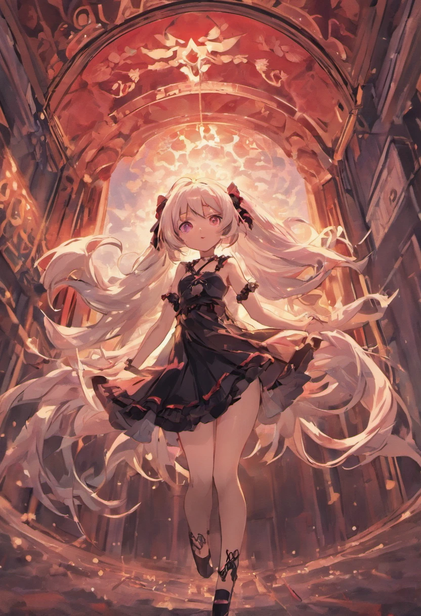 red color eyes,Long white hair that hangs down to the heels,Facial paralysis little loli,Black Goth Loli,Wearing black lace stockings,high qulity,filigree,the detail,small loli,adolable,By the sea,beautiful weather,On the beach