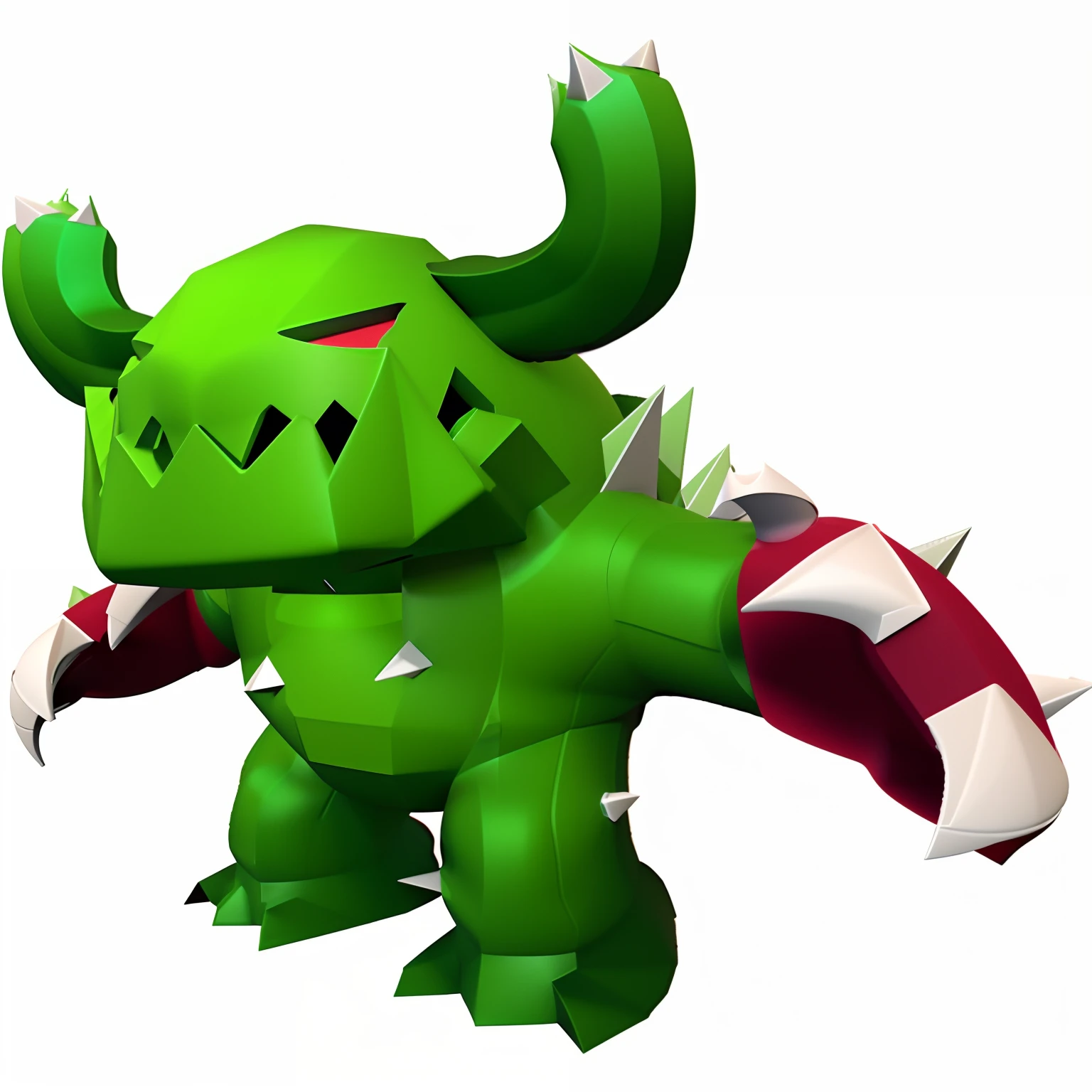 um close up de um monstro verde com um nariz vermelho, green doom guy, sem linha, ( ( ( ( 3D-rendering ) ) ) ), fat ripped satanic creature, uma imagem raytraced, cacodemon, Monster of doom, Criaturas de falha, ps 1 graphics, ps1 graphics, duende, videogame ainda, Guggimon, raytraced render, com um fundo no deserto de rochas